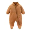 Mameluco de Forro Polar con Cuello Alto para Bebé, Nuevo Estilo Otoño e Invierno, Mameluco de Peluche para Niños y Niñas, Ropa Cálida para Gateo al Aire Libre, Ropa Infantil