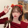 Ano novo dragão ano festivo acessórios para cabelo bandana menina máscara facial lingote de ouro vermelho moedas de cobre acessórios para cabelo caqui ruyi