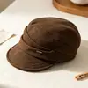 Sombrero retro versátil de equitación para otoño e invierno, gorra de estilo newsboy de alta gama, gorra simple para el día a día, sombrero cálido para exteriores para mujer