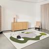 Tapete de Veludo Estampado Cristal Xadrez Moderno Minimalista para Sala de Estar, Quarto, Mesa de Centro, Uso Doméstico, Resistente a Manchas, Absorvente de Água, Antiderrapante