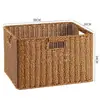 Grande cesta de armazenamento com trama semelhante ao rattan, no estilo INS da moda, perfeita para organizar armários e guarda-roupas, e para armazenamento simples na sala de estar