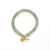 Pulseira de verão com miçangas de vidro, pulseira de bambu com flores para meninas, pulseira simples para estudantes.