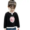 Camiseta Elegante de Manga Longa para Meninas, Novo Estilo Primavera/Outono, para Crianças Médias e Maiores, Malha Waffle Falsa Duas Peças Casual Versátil Gola Redonda Camada Base