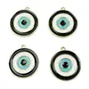 Collar con pendientes de ojo turco del diablo de aleación color epoxi, colgante popular europeo y americano, ojos de cerámica