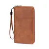 Bolsa de Almacenamiento de Pasaporte RFID Nueva Transfronteriza, Cartera Larga Retro con Cremallera de Gran Capacidad, Bolsa de Pasaporte de Viaje Multifuncional