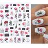 Transfronteiriço novo Nail Art Adesivos ins Primavera Flores coloridas, folhas, pássaros, borboletas, adesivos de unhas frescas