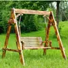 Columpio de Madera Maciza Anticorrosión Parque Patio Exterior Doble Mecedora Cesta Colgante Infantil Silla de Ratán Columpio de Balcón Ocio Hogar