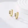 Brincos Ovais Personalizados de Zircônia com Henna para Mulheres, Argolas de Orelha de Moda Retro de Luxo Leve Transfronteiriças Europeias e Americanas, Atacado do Fabricante