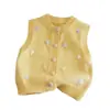 Chaleco de Punto para Niña Primavera y Otoño Nuevo Chaleco de Punto Hecho a Mano con Tréboles Cárdigan Elegante Chaleco sin Mangas Versátil para Bebés