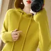 Moletom Casual com Capuz para Mulheres, Suéter com Capuz para Primavera e Outono, Moletom Camada Base, Tricô Novo 2026 Tamanho Grande