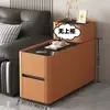 Gabinete Lateral Inteligente para Sofá para Apartamentos Pequeños, Mesa Lateral Multifuncional Minimalista Moderna, Gabinete de Reposabrazos con Compartimentos, Gabinete de Almacenamiento