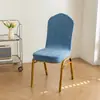 Funda elástica para silla de banquete transfronteriza con falda, funda de silla grande curva de cobertura total, funda a prueba de polvo para respaldo, funda de silla integrada