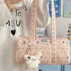 Nova Bolsa de Ombro Cor de Doce Estilo Japonês para Mulheres 2025 Nova Bolsa de Tecido para Ombro Outono e Inverno Bolsa de Mão Boston Retrô