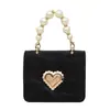 Bolsa Nueva de Otoño 2025 para Mujer Mini Pequeña Estilo Fragancia Cadena de Perlas Bolso de Mano Hombro de Moda Tendencia para Mujer Candado de Amor