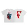 VLONE FOG Trendy Brand Big V Mother Logo Cherry Blossom Manga curta Esboço Bordado Lip Print Graffiti Print Camiseta