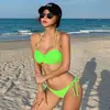 Maiô Feminino Estilo Coreano ins Cobertura da Barriga Emagrecimento Cintura Alta Reunião para Seios Pequenos Sexy Fonte Termal Conjunto de Duas Peças
