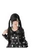 Peluca Zelan para Mujer, Cabello Negro Lacio de 80 cm, Lindas Coletas Dobles Naturales, Peluca Completa Lolita Pre-Atada para Mujer