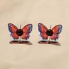 Pendientes de alas de mariposa pintadas a mano con simulación transfronteriza, pendientes avanzados de flores de rosa pintadas a mano con diamantes, populares en Amazon para mujeres