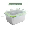 Acero inoxidable 304 recipiente para verduras refrigerador doméstico almacenamiento caja de almuerzo sellada con tapa cuadrada a prueba de fugas traje de caja de almuerzo fresca