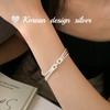Joias Coreanas Dongdaemun Estilo Ins de Luxo Leve Prata de Lei S925 Pulseira de Diamantes Espumantes de Três Fileiras Estilo Feminino de Alta Qualidade