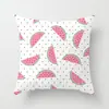 Fronha Fofa Estampada com Frutas de Verão Capa de Almofada para Encosto de Sofá de Sala de Estar de Verão Refrescante Melancia Banana
