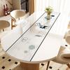Mantel Individual Ovalado Lavable Impermeable y a Prueba de Aceite Lujo Ligero Alto Nivel Plegable Mesa Redonda Mesa de Centro Mantel Protector