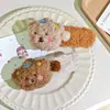 Novo grampo de cabelo de pelúcia de urso de desenho animado fofo para outono e inverno, clipe para franja lateral, grampo tipo bico de pato, acessório de cabelo