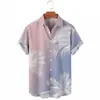 Camisa hawaiana estampada de verano para hombre, informal, de estilo independiente, de gran oferta, para vacaciones en la playa, fabricante transfronterizo.