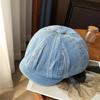 Primavera y Verano nuevo estilo japonés personalizado para hombres y mujeres boina de mezclilla lavada vieja sombrero de avance casual para todo combinar gorra con visera moda