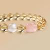 Pulseira de Citrino Natural Pulseira de Quartzo Rosa Natural Genuíno Pixiu Pedra da Lua Cristal Design Pulseira Citrino