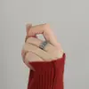 Anillo abierto de arte de la verdad de seis caracteres retro Chiba Taiyin anillo ajustable joyería de diseño de personalidad de nicho