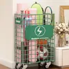 Cesta de Almacenamiento para Esterilla de Yoga, Cesta de Almacenamiento para Raquetas de Bádminton, Rodillo de Espuma para Equipamiento de Fitness, Estante de Almacenamiento para Equipamiento Deportivo
