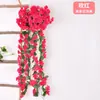 Vinha artificial de violeta, trepadeira de flores falsas para decoração de parede, ornamento de plástico para sala de estar interna, planta para pendurar na parede