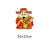 Insignia Metálica de Pin del Dios de la Riqueza de Cinco Vías, Broche Festivo del Dios de la Riqueza, Accesorios Versátiles para Bolsos, Pequeños Regalos de Año Nuevo para Amigos