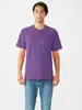 Algodão tamanho europeu 210g pesado solto algodão cor sólida respirável camiseta personalizada gola redonda manga curta europeu e americano comércio exterior