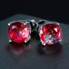 Pendientes de Cristal de Zirconia Blanca Redonda con Garras Cuatro, Explosiones Blancas K Blancas de Shein Transfronterizos para Mujer, 8 mm, Joyería de Oreja Simple de Moda Versátil