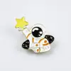 Broche Criativo de Aventura Interestelar de Astronauta Liga de Zinco com Gota de Óleo Insígnia Decorativa Versátil Acessórios para Roupas Chapéu Bolsa