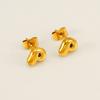 Moda Europea y Americana Sencillos y Elegantes Pendientes de Acero de Titanio Acero Inoxidable Chapado en Oro de 18K Pendientes Mini de Letras de Burbuja para Mujer