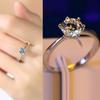 Anillo de compromiso de boda popular de moda coreana con diamantes, elegante anillo abierto para mujer, joyería de diamantes y circonitas.