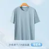 Camiseta Masculina 2025 Nova Cor Sólida, Manga Curta, Respirável, Esportes Fitness Outdoor, Top Masculino, Seda de Gelo, Sensação Fresca