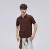 OT Camisa Polo Casual de Negocios de Manga Corta para Hombre Estilo New Old Money Corte Delgado Transpirable Cuello de Solapa Camiseta Transpirable para el Trabajo
