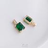 Pacote 14K Ouro Real Preservador de Cor Pingente de Zircônia Retangular Moda Colar Pingente Pendente para Evento Feito à Mão DIY Corrente Clavicular Pingente