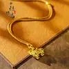 Loja de Ouro Mesmo Estilo Antigo Esmalte Dourado Vazado Cavalo Tang Pingente, Novo Estilo Chinês Cavalo Pingente com Símbolo de Dinheiro