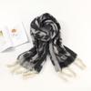 Bufanda de Mohair Colorida Estilo Dopamina Pied de Poule Otoño e Invierno 2025 Cálida Suave Borlas Chal Grande Venta al por Mayor
