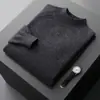 Outono e inverno homens meia gola tartaruga Raglan camisola de caxemira suéter masculino cor sólida all-match pura cashmere malha camisa de fundo homens