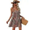 Vestido Casual de Verano 2025 Nuevo Estilo de Moda Digital Impreso en 3D con Tirantes Finos Estilo Europeo, Americano, Japonés y Coreano para Vacaciones