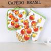 Direto da fábrica algodão poliéster micro-ondas forno duas peças alta temperatura resistente anti-queimadura luvas de forno toalha de mesa criativo suprimentos de cozinha