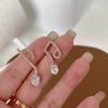 Corea del Sur Dongdaemun Aretes de Personaje Musical Diamante Completo Aretes Pequeños Diosa Elegante Simple Versátiles Aretes 318