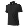 Camisa POLO de Seda Gelada Nova de Verão Camiseta Lel de Nylon Sem Marcas Nylon Confortável Manga Curta Business Alta Qualidade Top