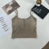 Camisola con Almohadilla en el Pecho Sujetador de Copa Fija para Mujer Una Pieza Espalda Hermosa Sin Tirantes Uso Interior Uso Exterior Para-pechos Top Corto